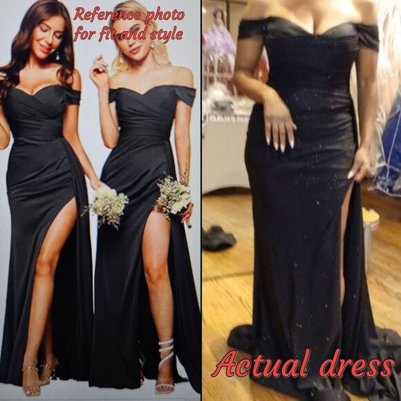 Clelia's Off The Shoulder Side Tail Sequin Mermaid with Slit Maxi Dress Size 6 - Picture 1 of 12